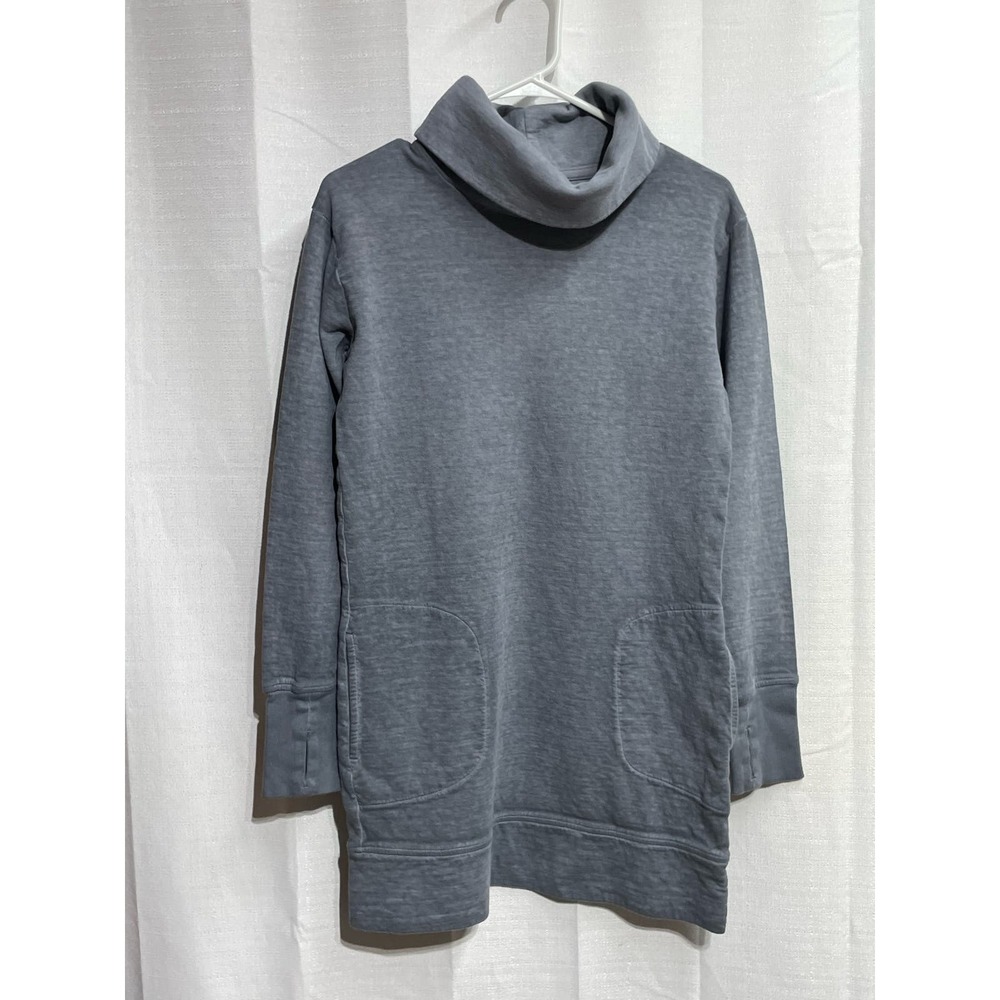 Athletics Women’s Tunic Turtleneck Sweater Thumbholes Eco Wash‎ Gray  Size XS